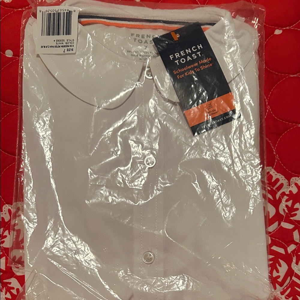 NWT French Toast SS Peter Pan Collar size 7